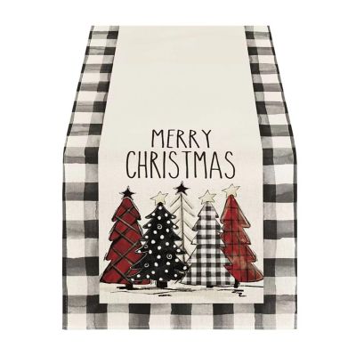 72"x13" Red Christmas Table Runner &amp;#8211; Snowflake Holiday Decor Image 1