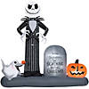 74" Blow-Up Inflatable Nightmare Before Christmas Jack Skellington in Graveyard with Built-In LED Lights Outdoor Yard Decoration Image 1