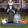 74" Blow-Up Inflatable Nightmare Before Christmas Jack Skellington in Graveyard with Built-In LED Lights Outdoor Yard Decoration Image 2