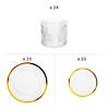 74 Pc. Clear Modern Rainbow Plastic Disposable Tableware Kit for 24 Guests Image 1
