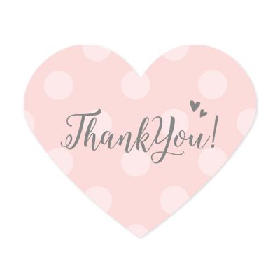 75 B.Pink/Gray Mini Heart Label Thank U Image 1