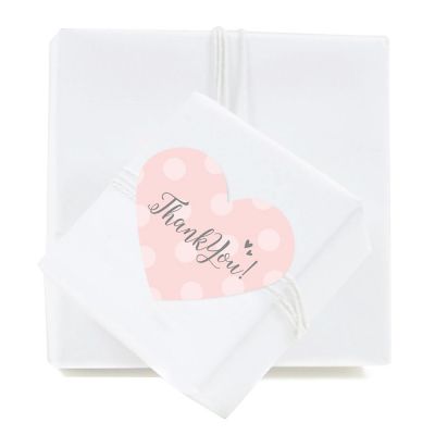 75 B.Pink/Gray Mini Heart Label Thank U Image 1