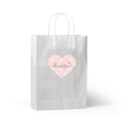 75 B.Pink/Gray Mini Heart Label Thank U Image 2