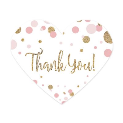 75 Blush Pink Mini Heart Label Thank You Image 1