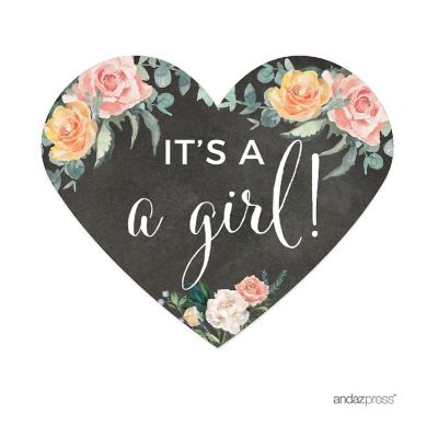 75 Chalkboard Heart Label It's a Girl! Image 1