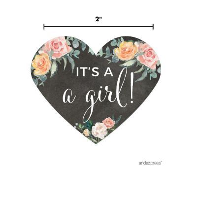 75 Chalkboard Heart Label It's a Girl! Image 2