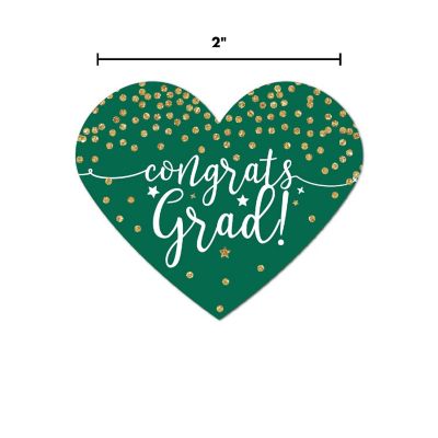 75 Emerald/Gld Heart Label Congrats Grad Image 2