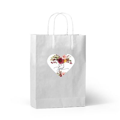 75 Fall Marsala Heart Label It's a Girl! Image 1