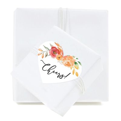 75 Fall Watercolor Heart Label Cheers Image 1
