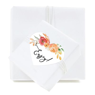 75 Fall Watercolor Heart Label Enjoy Image 2
