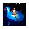 75" Inflatable LED Lighted Color Changing Swimming Pool Ride-On Swan Float Lounger Image 1