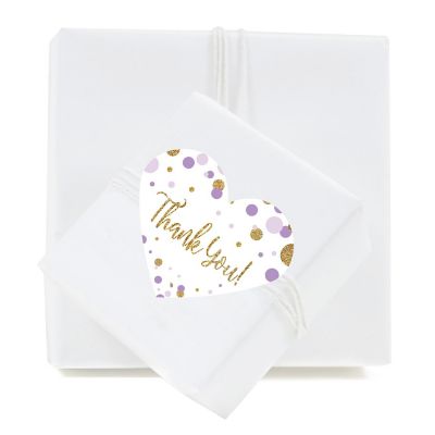 75 Lavender Mini Heart Label Thank You Image 1