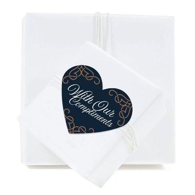 75 Navy Heart Label with Our Compliments Image 1