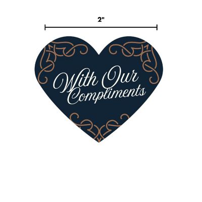 75 Navy Heart Label with Our Compliments Image 2