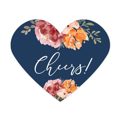 75 Navy/Orange Fall Heart Label Cheers Image 1