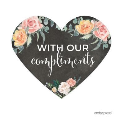 75 Peach Chalk Heart with Our Compliment Image 1