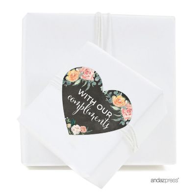 75 Peach Chalk Heart with Our Compliment Image 1