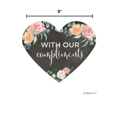 75 Peach Chalk Heart with Our Compliment Image 2