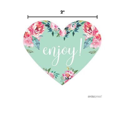 75 Peonies Flowers Heart Label Enjoy! Image 2
