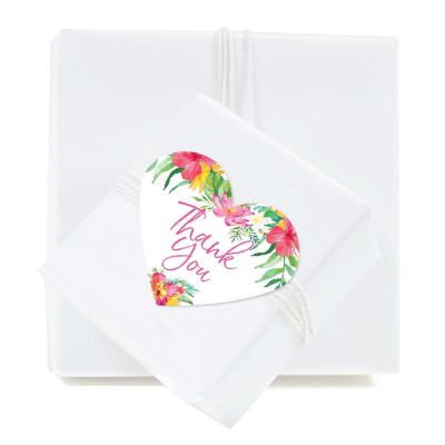 75 Tropical Heart Label Thank You Image 1