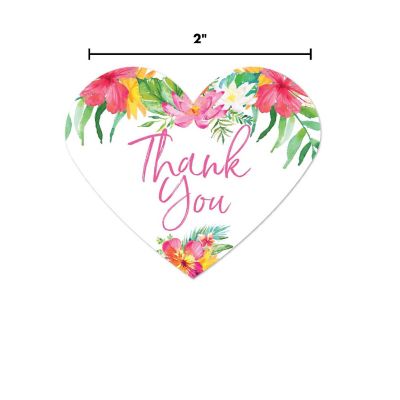 75 Tropical Heart Label Thank You Image 2
