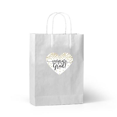75 White/Gold Heart Label Congrats Grad! Image 2