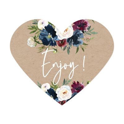 75PC Midnight Blue Heart Label Enjoy Image 2
