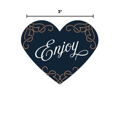 75PC Navy Art Deco Heart Label Enjoy! Image 2