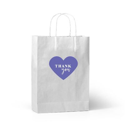 75PC Periwinkle Heart Label Thank You Image 1