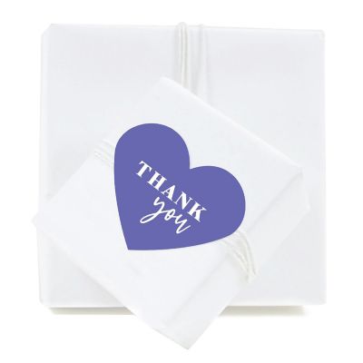 75PC Periwinkle Heart Label Thank You Image 2