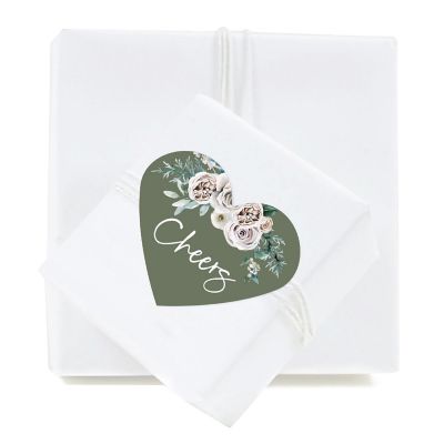 75PC Sage Green/Cream Heart Label Cheers Image 2