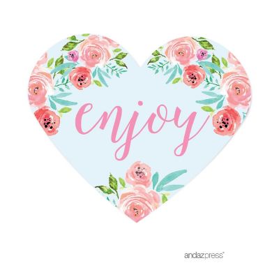 75PC Tea Party Heart Label Enjoy! Image 1