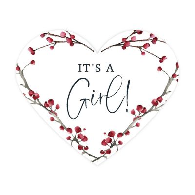 75PC Winter Heart Label It's a Girl! Image 1