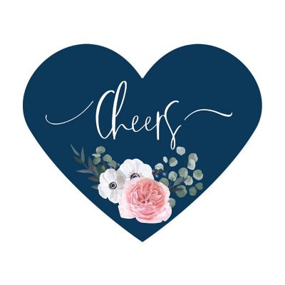 75PC Winter Navy Blue Heart Label Cheers Image 1