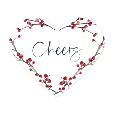 75PC Winter Snowy Heart Label Cheers Image 1