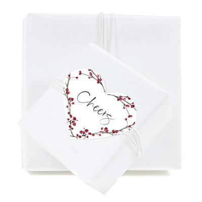 75PC Winter Snowy Heart Label Cheers Image 1