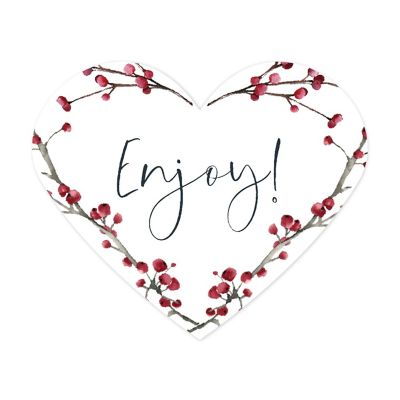 75PC Winter Snowy Heart Label Enjoy Image 1