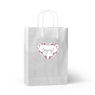 75PC Winter Snowy Heart Label Enjoy Image 1