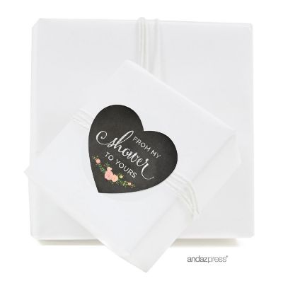 75PK Chalkboard Floral Heart Labels Image 2