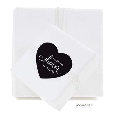 75PK From My Shower Black Heart Labels Image 1