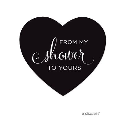 75PK From My Shower Black Heart Labels Image 1