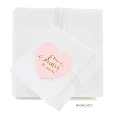 75PK From My Shower Blush Glitter Labels Image 2