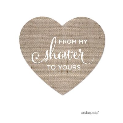 75PK From My Shower Burlap Heart Labels Image 1