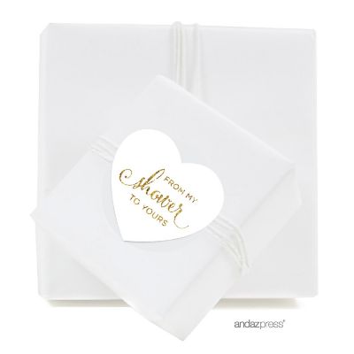 75PK From My Shower Gold Glitter Labels Image 1