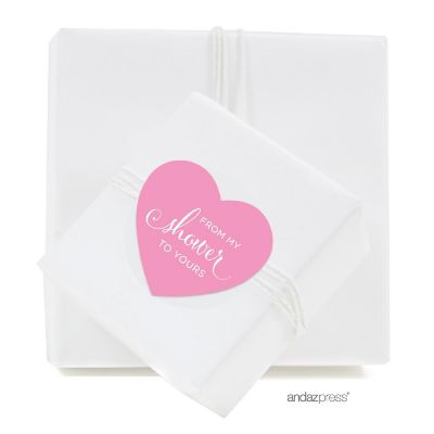 75PK From My Shower Pink Heart Labels Image 1