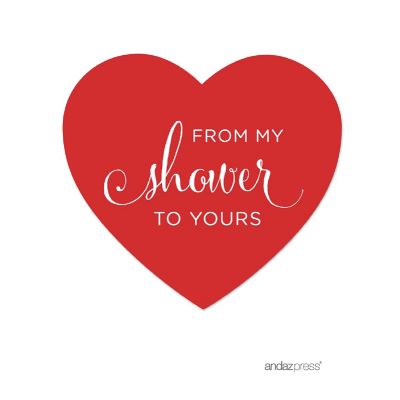 75PK From My Shower Red Heart Labels Image 1