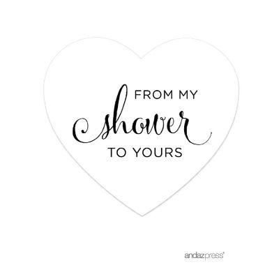 75PK From My Shower White Heart Labels Image 1