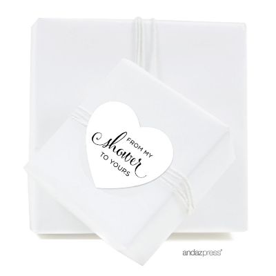 75PK From My Shower White Heart Labels Image 2