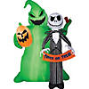 77" Blow-Up Inflatable Nightmare Before Christmas Jack Skellington with Oogie Boogie & Built-In LED Lights Outdoor Yard Decoration Image 1