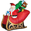 77" Blow-Up Inflatable Santa Sleigh with Built-In LED Lights Outdoor Yard Decoration Image 1